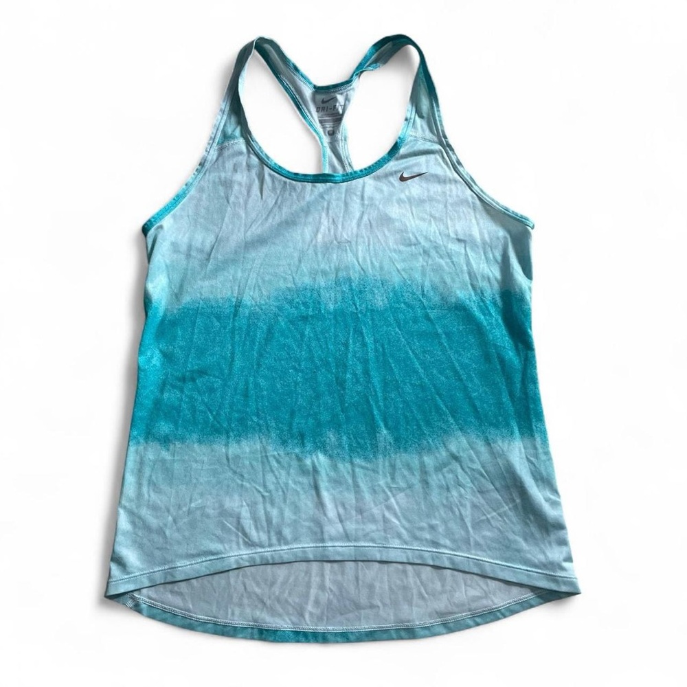 Nike Women's Aqua Blue Dri-fit Ombre Tank Top